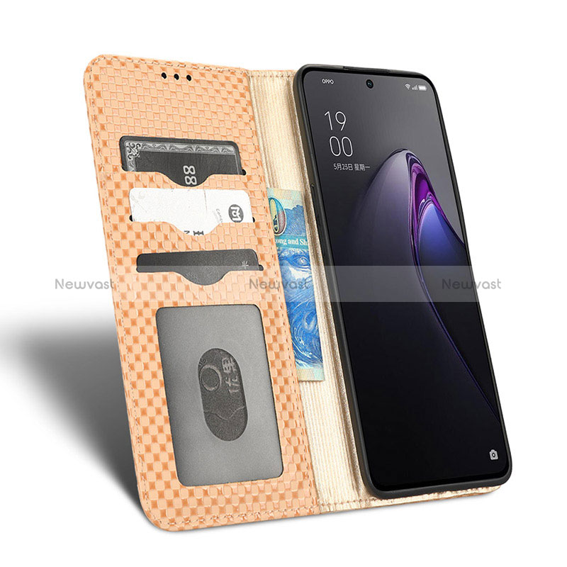 Leather Case Stands Flip Cover Holder C03X for Oppo Reno8 5G