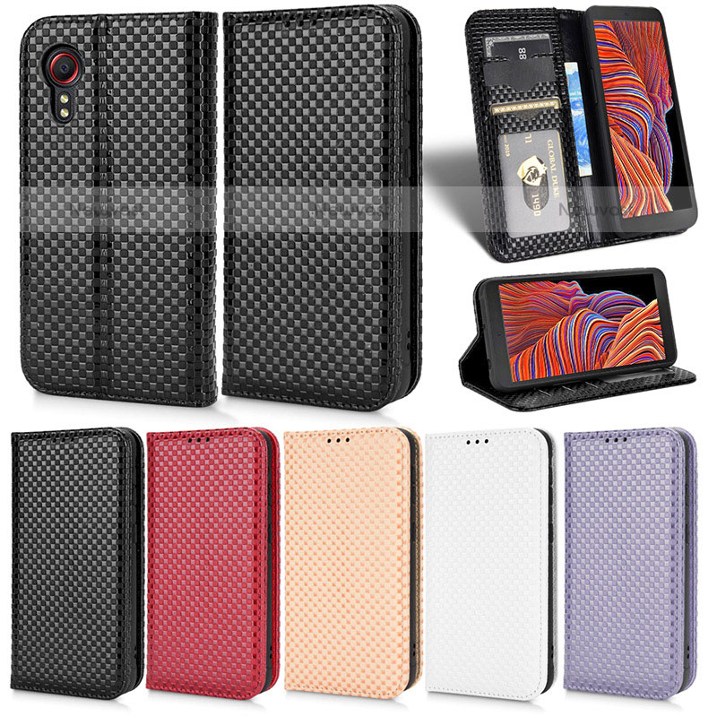 Leather Case Stands Flip Cover Holder C03X for Samsung Galaxy XCover 5 SM-G525F