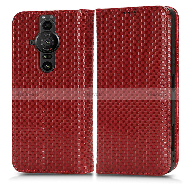 Leather Case Stands Flip Cover Holder C03X for Sony Xperia PRO-I Red