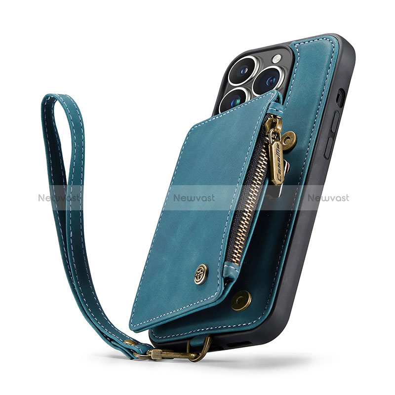 Leather Case Stands Flip Cover Holder C04S for Apple iPhone 13 Pro