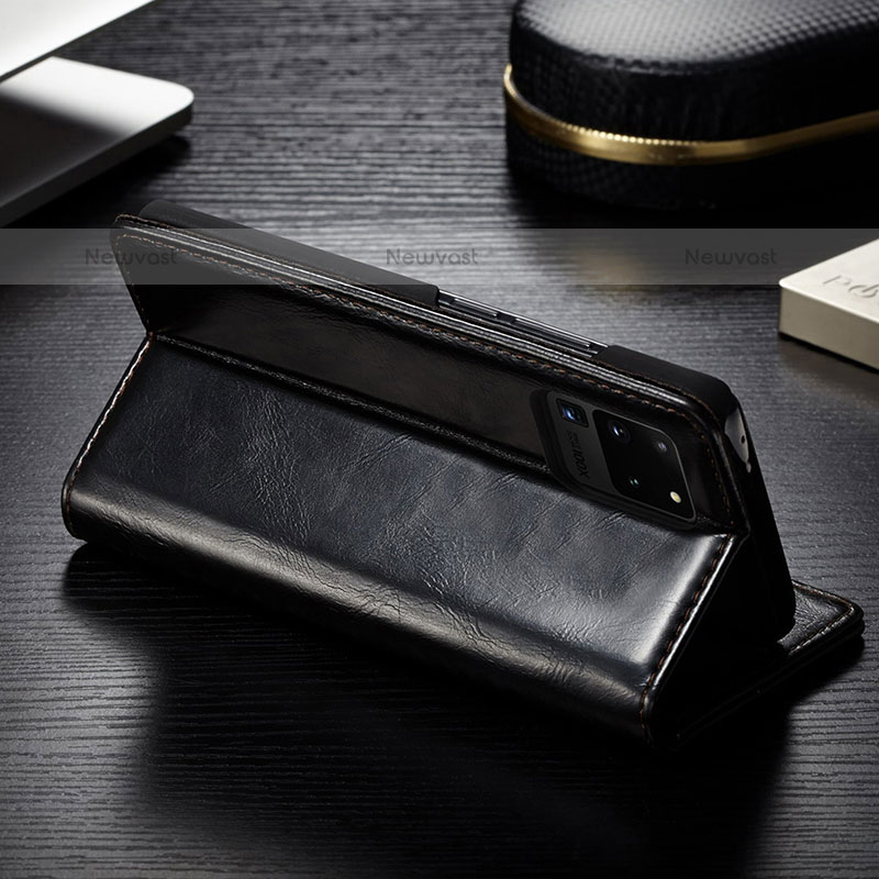 Leather Case Stands Flip Cover Holder C04S for Samsung Galaxy S20 Ultra 5G