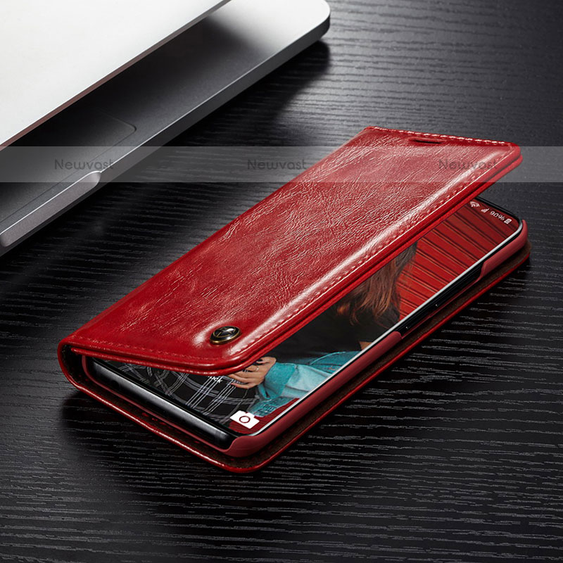 Leather Case Stands Flip Cover Holder C04S for Samsung Galaxy S20 Ultra Red