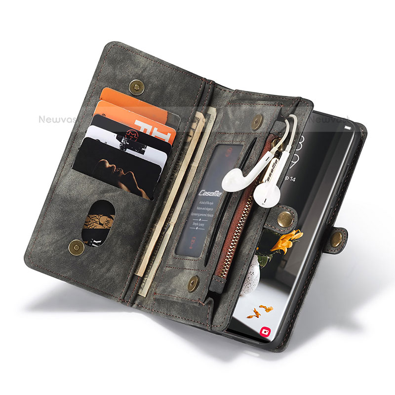 Leather Case Stands Flip Cover Holder C04S for Samsung Galaxy S21 Ultra 5G