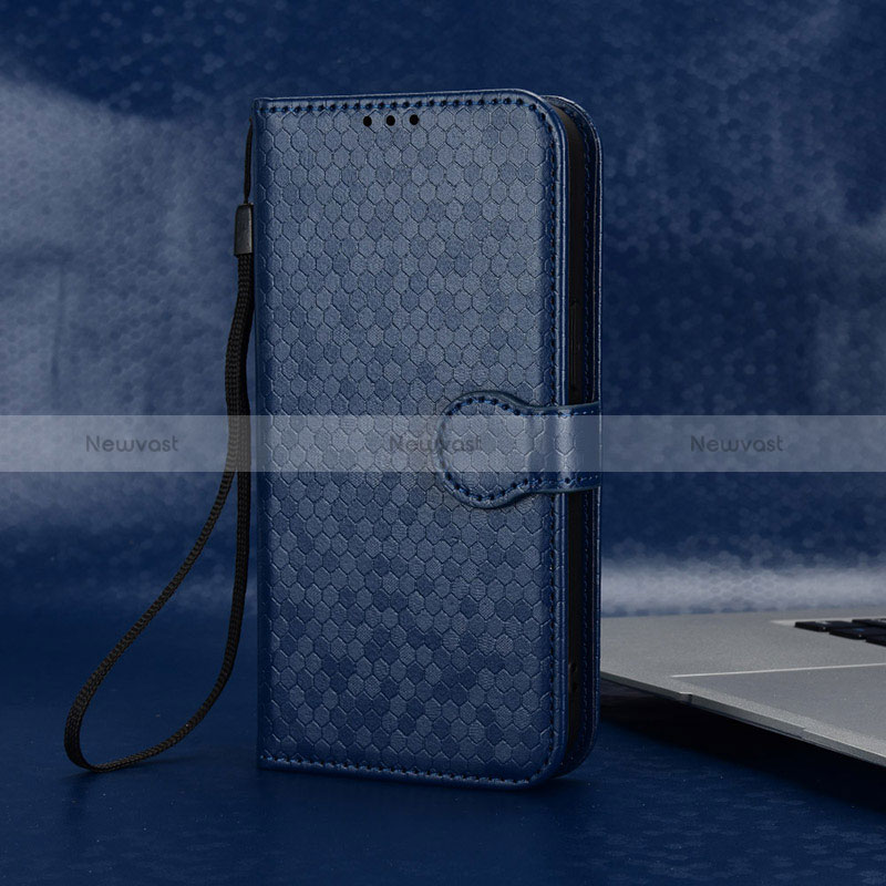 Leather Case Stands Flip Cover Holder C04X for Google Pixel 4 Blue