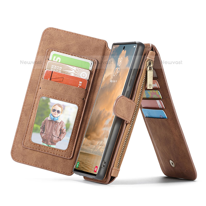 Leather Case Stands Flip Cover Holder C05S for Samsung Galaxy S22 Ultra 5G