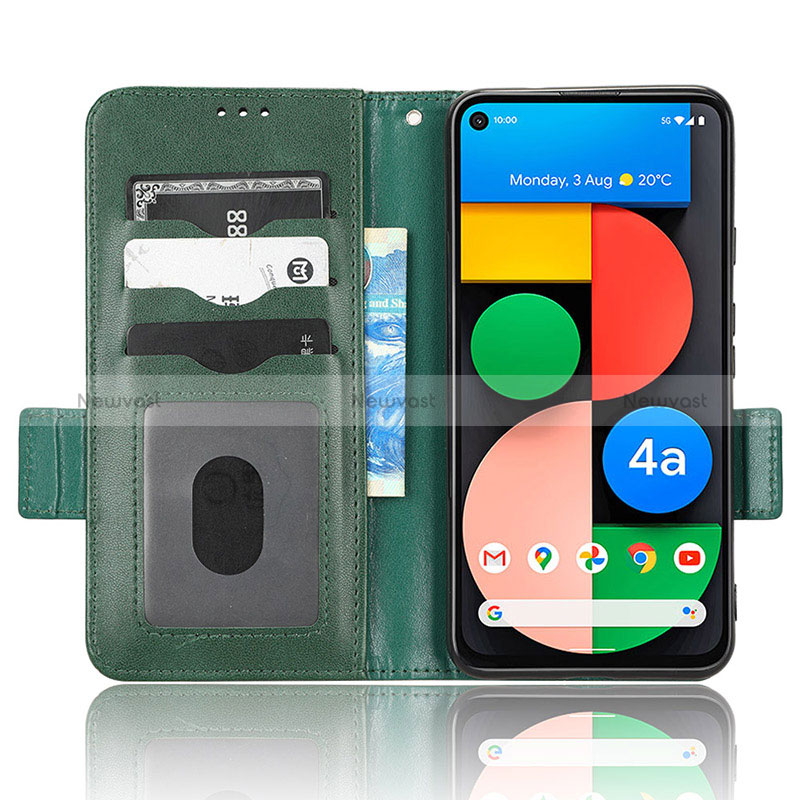 Leather Case Stands Flip Cover Holder C05X for Google Pixel 4a 5G
