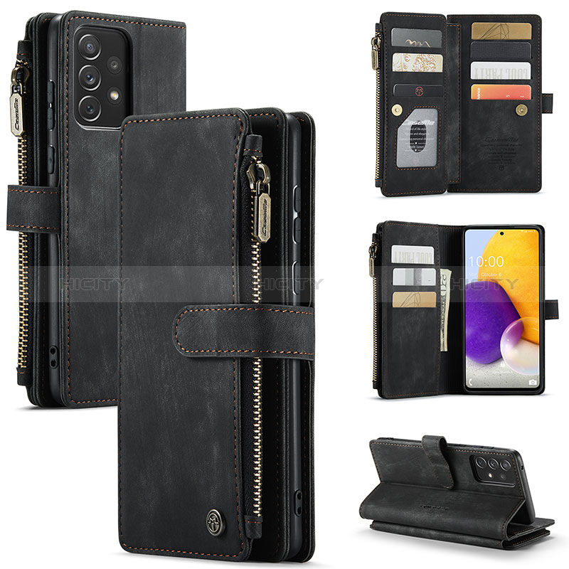 Leather Case Stands Flip Cover Holder C06S for Samsung Galaxy A72 5G