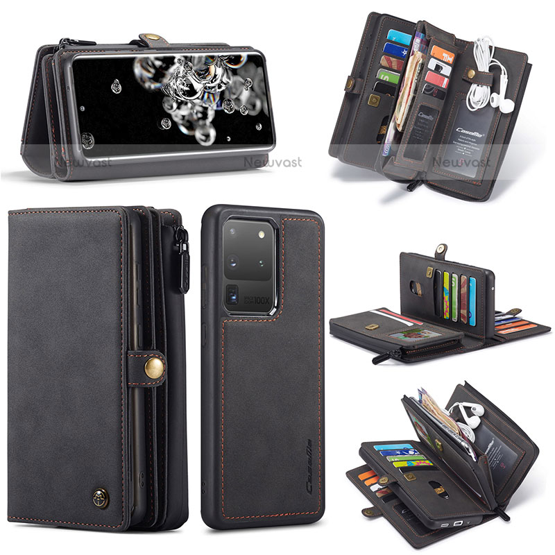 Leather Case Stands Flip Cover Holder C06S for Samsung Galaxy S20 Ultra 5G
