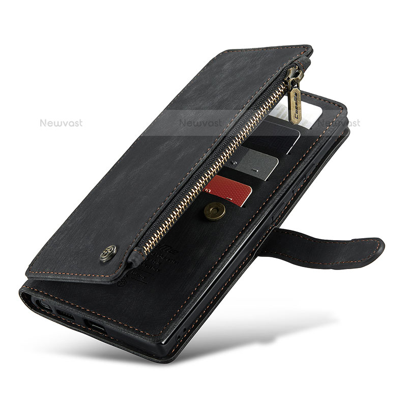 Leather Case Stands Flip Cover Holder C06S for Samsung Galaxy S23 Ultra 5G