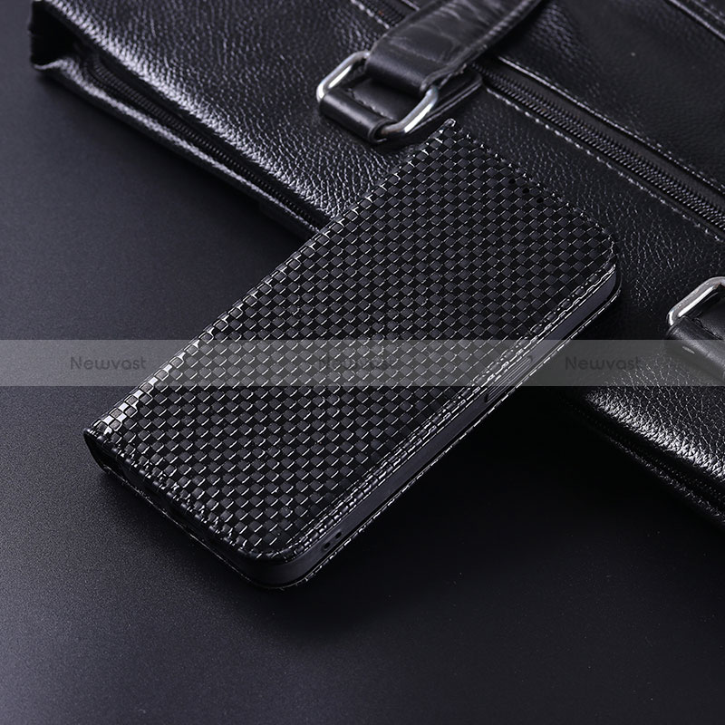 Leather Case Stands Flip Cover Holder C06X for Google Pixel 4 Black