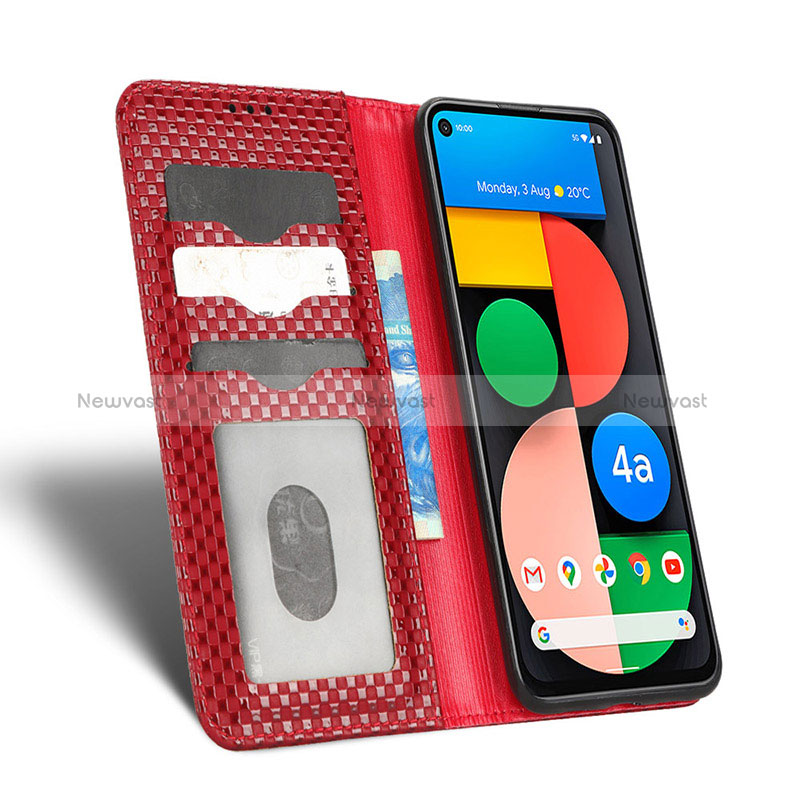 Leather Case Stands Flip Cover Holder C06X for Google Pixel 4a 5G