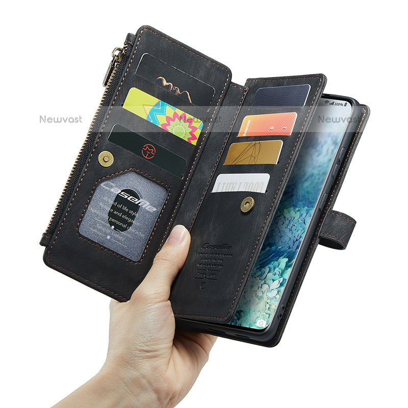 Leather Case Stands Flip Cover Holder C07S for Samsung Galaxy S20 Plus 5G