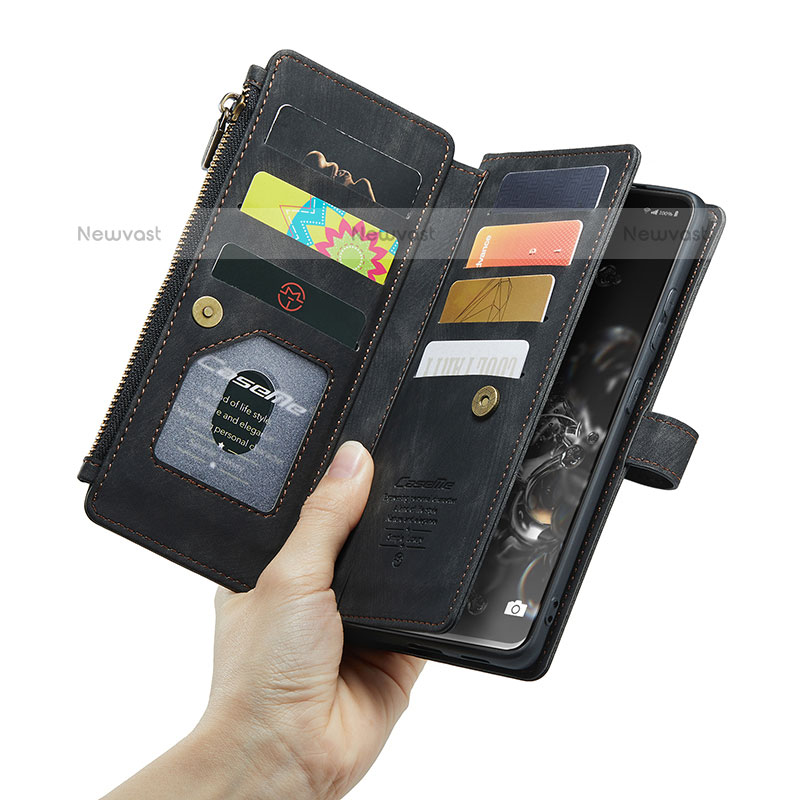 Leather Case Stands Flip Cover Holder C07S for Samsung Galaxy S20 Ultra