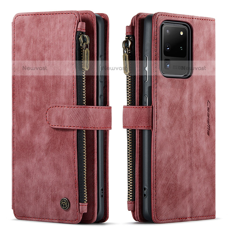 Leather Case Stands Flip Cover Holder C07S for Samsung Galaxy S20 Ultra 5G