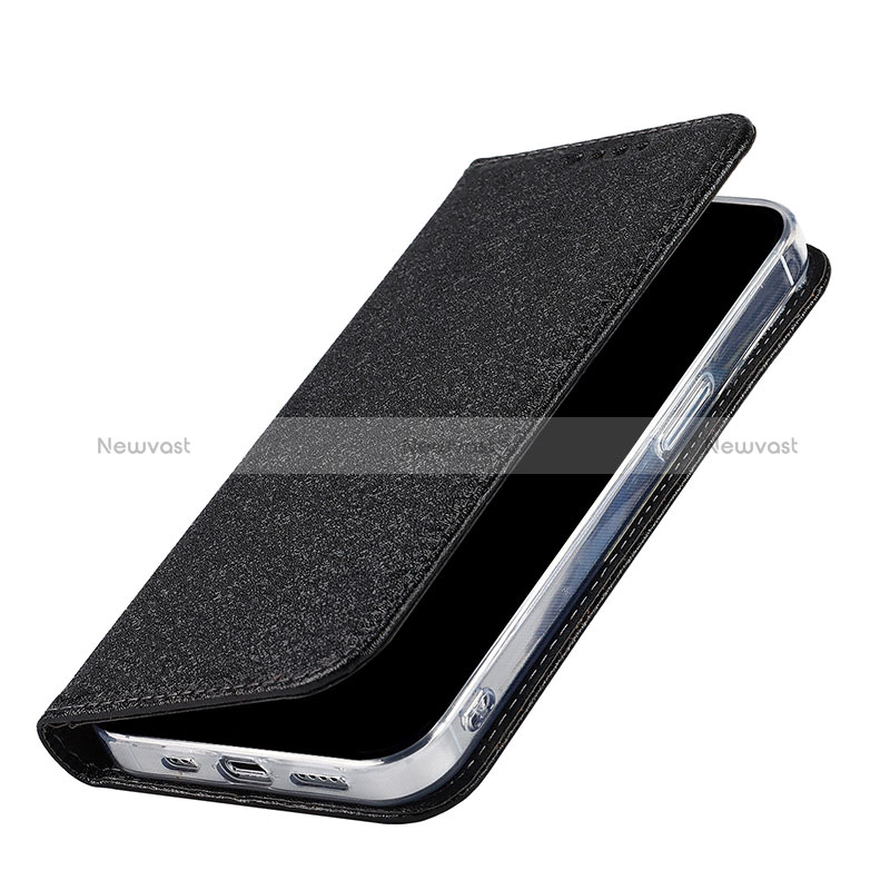 Leather Case Stands Flip Cover Holder D01T for Apple iPhone 13 Pro Max