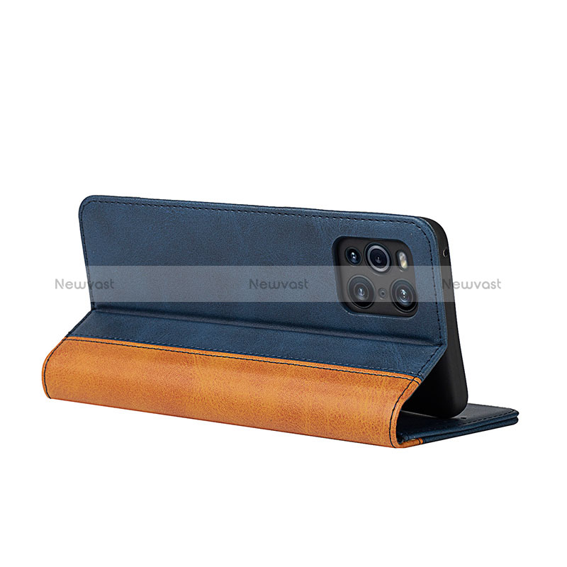 Leather Case Stands Flip Cover Holder D02T for Oppo Find X3 5G