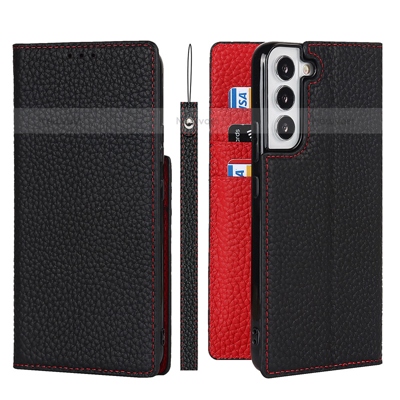 Leather Case Stands Flip Cover Holder D02T for Samsung Galaxy S21 Plus 5G
