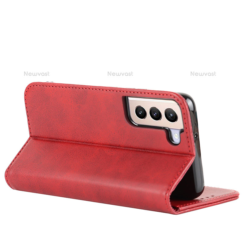 Leather Case Stands Flip Cover Holder D03T for Samsung Galaxy S22 Plus 5G