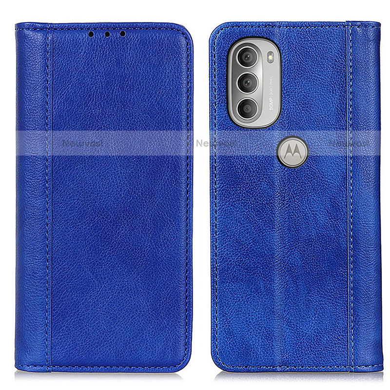 Leather Case Stands Flip Cover Holder D03Y for Motorola Moto G51 5G