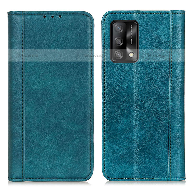 Leather Case Stands Flip Cover Holder D03Y for Oppo A74 4G Green