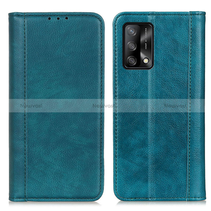 Leather Case Stands Flip Cover Holder D03Y for Oppo A95 4G Green