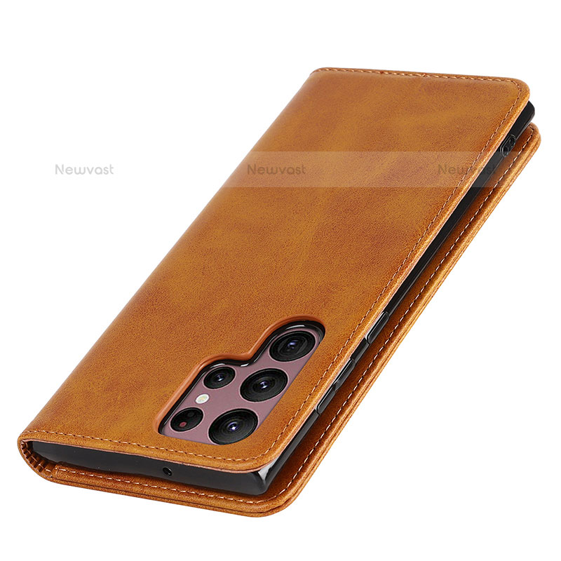 Leather Case Stands Flip Cover Holder D04T for Samsung Galaxy S21 Ultra 5G