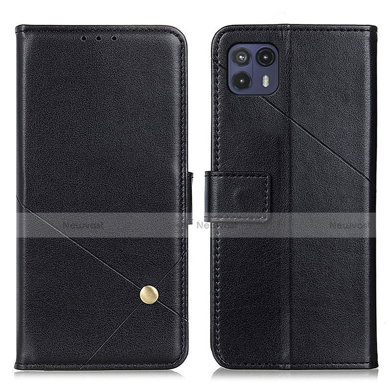 Leather Case Stands Flip Cover Holder D04Y for Motorola Moto G50 5G Black