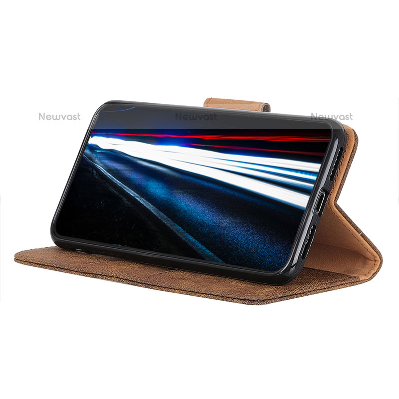 Leather Case Stands Flip Cover Holder D05Y for Oppo A74 4G