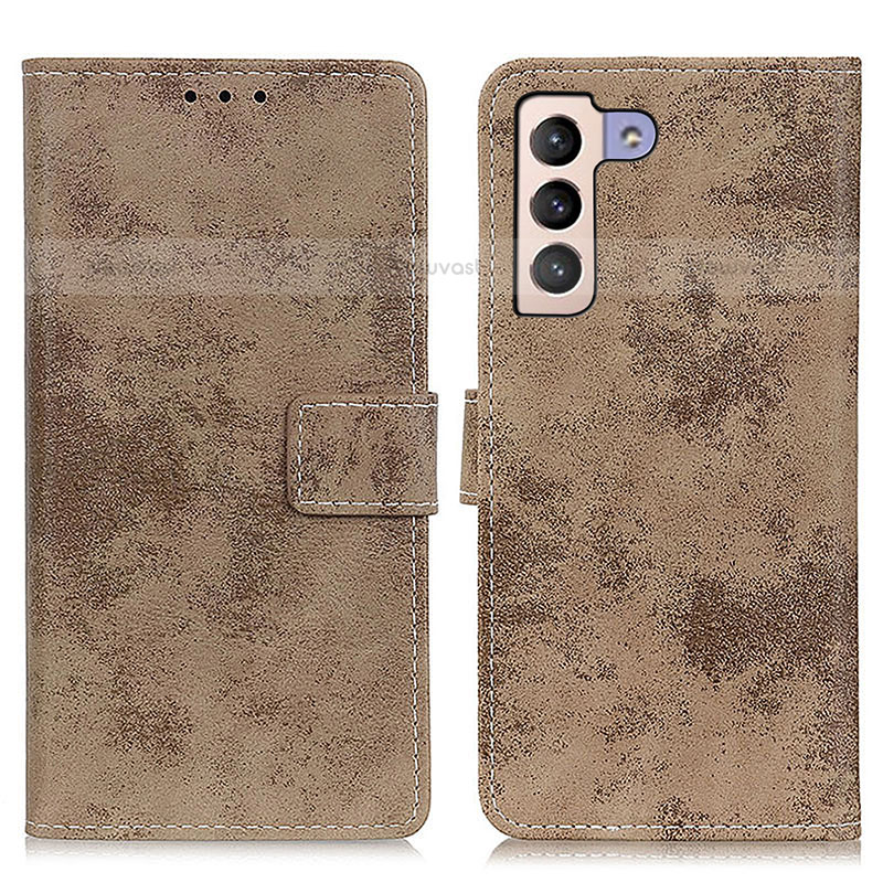 Leather Case Stands Flip Cover Holder D05Y for Samsung Galaxy S23 Plus 5G Khaki