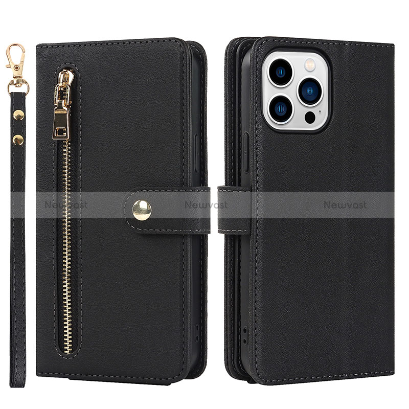 Leather Case Stands Flip Cover Holder D06T for Apple iPhone 13 Pro