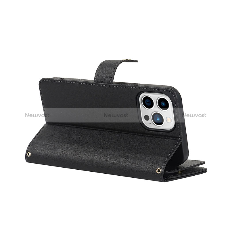 Leather Case Stands Flip Cover Holder D06T for Apple iPhone 13 Pro