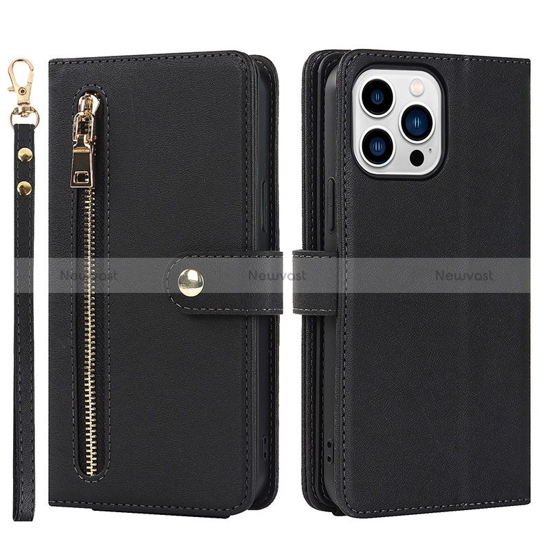 Leather Case Stands Flip Cover Holder D06T for Apple iPhone 13 Pro Max