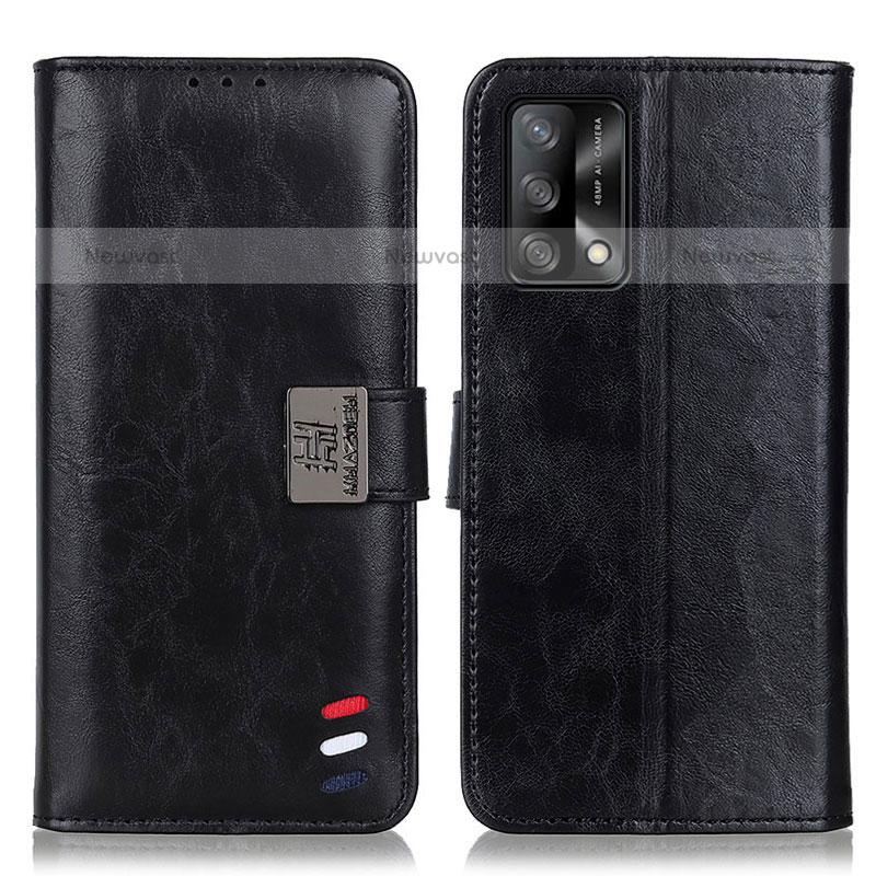 Leather Case Stands Flip Cover Holder D06Y for Oppo A74 4G