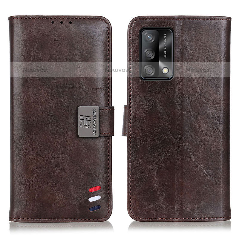 Leather Case Stands Flip Cover Holder D06Y for Oppo A74 4G