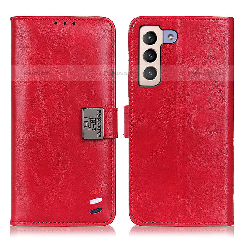 Leather Case Stands Flip Cover Holder D06Y for Samsung Galaxy S22 Plus 5G Red