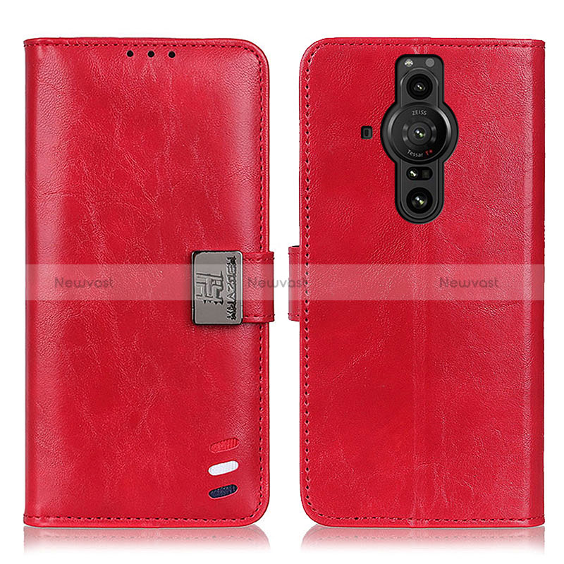 Leather Case Stands Flip Cover Holder D06Y for Sony Xperia PRO-I Red