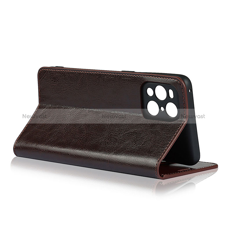 Leather Case Stands Flip Cover Holder D07T for Oppo Find X3 5G