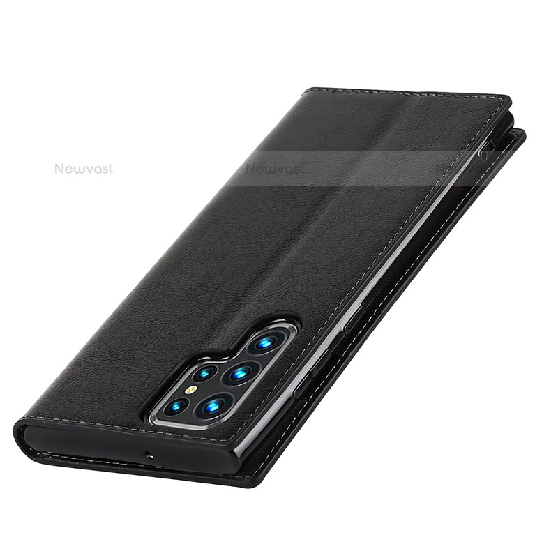 Leather Case Stands Flip Cover Holder D07T for Samsung Galaxy S21 Ultra 5G