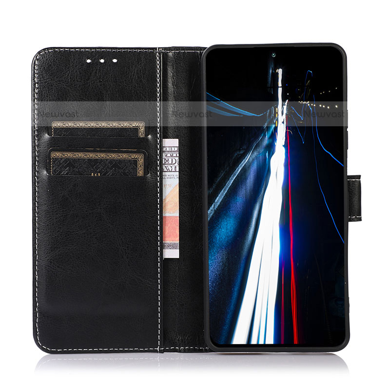 Leather Case Stands Flip Cover Holder D07Y for Oppo A74 4G
