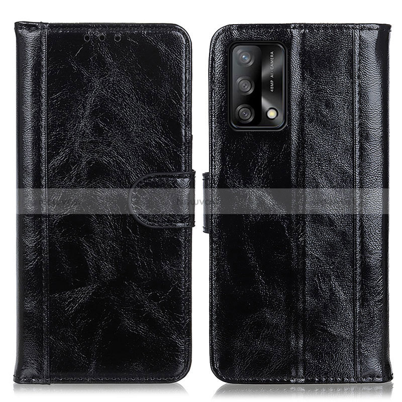 Leather Case Stands Flip Cover Holder D07Y for Oppo A95 4G Black