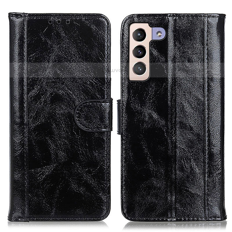 Leather Case Stands Flip Cover Holder D07Y for Samsung Galaxy S21 5G Black