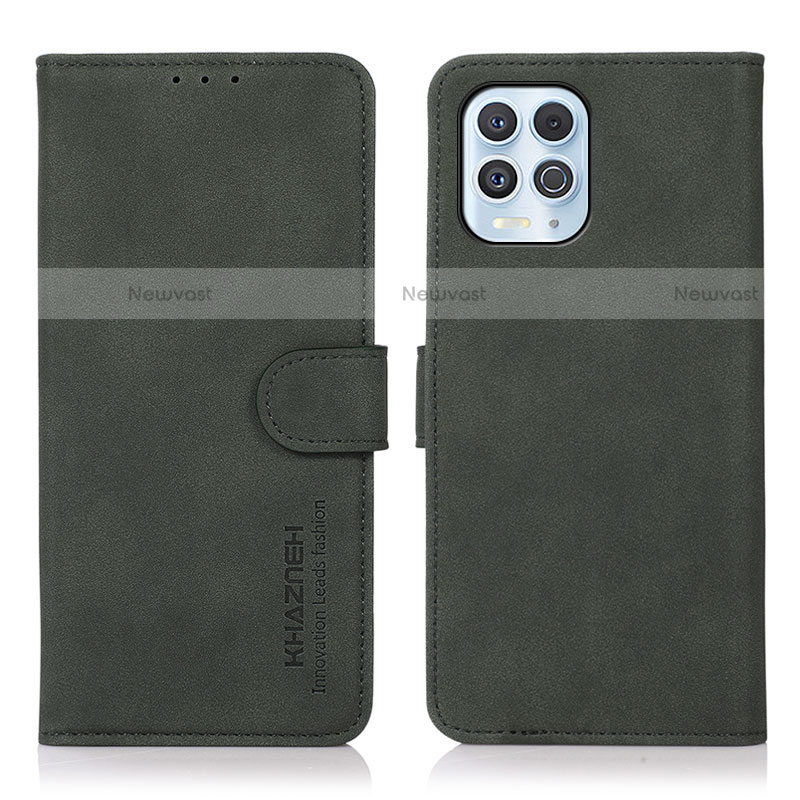 Leather Case Stands Flip Cover Holder D08Y for Motorola Moto G100 5G Green