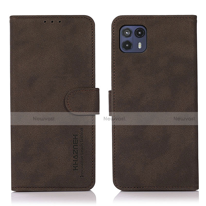 Leather Case Stands Flip Cover Holder D08Y for Motorola Moto G50 5G Brown