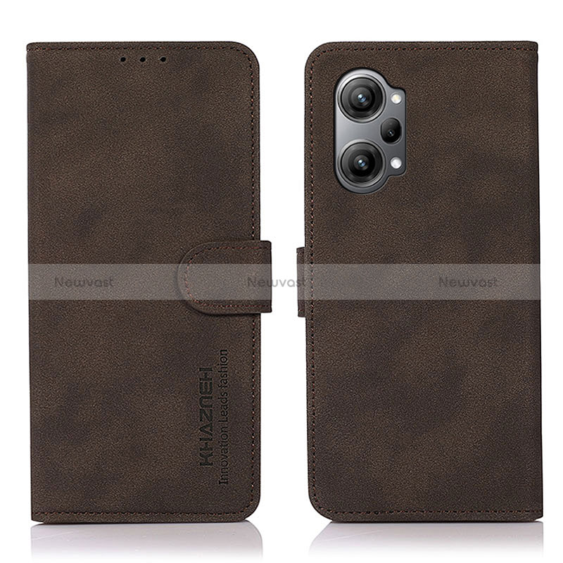 Leather Case Stands Flip Cover Holder D08Y for Oppo K10 Pro 5G Brown