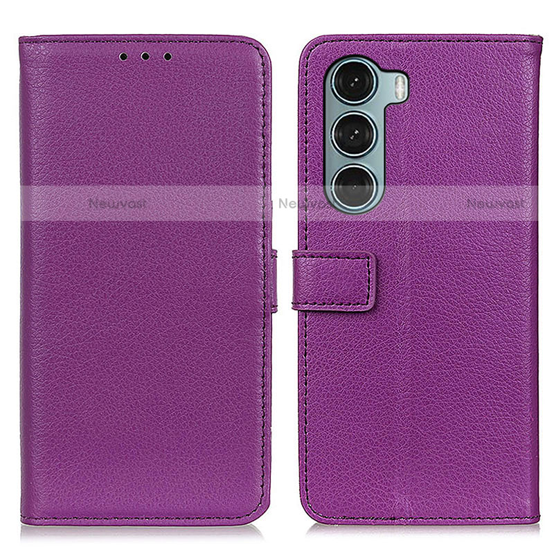 Leather Case Stands Flip Cover Holder D09Y for Motorola Moto Edge S30 5G Purple