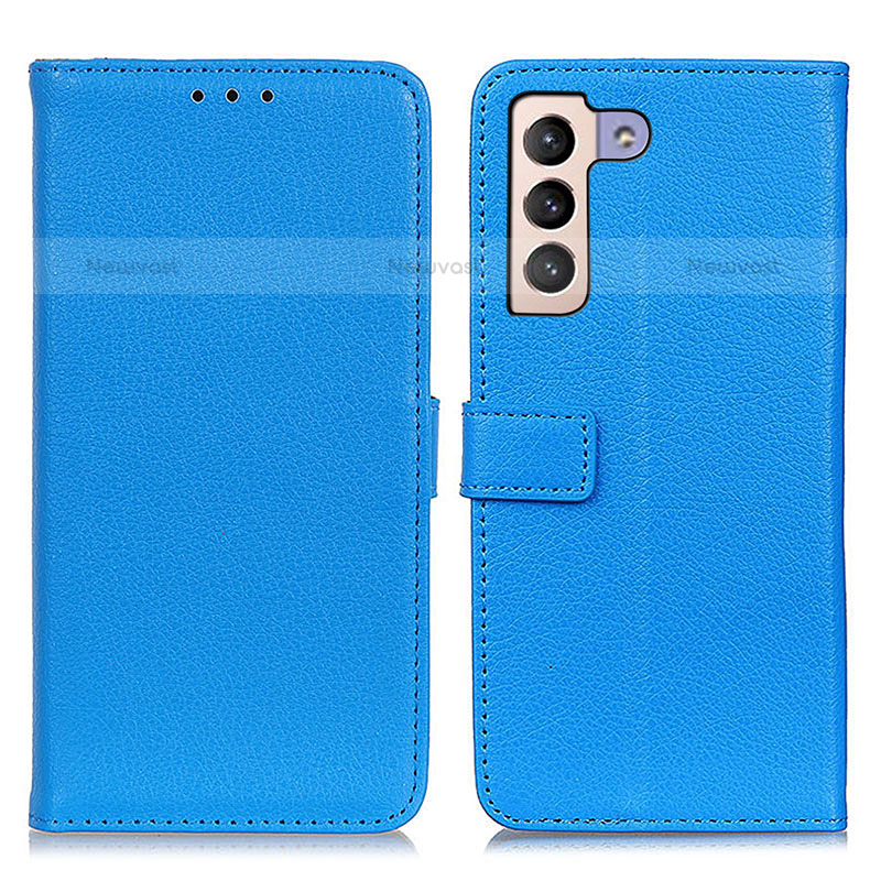 Leather Case Stands Flip Cover Holder D09Y for Samsung Galaxy S21 5G Sky Blue