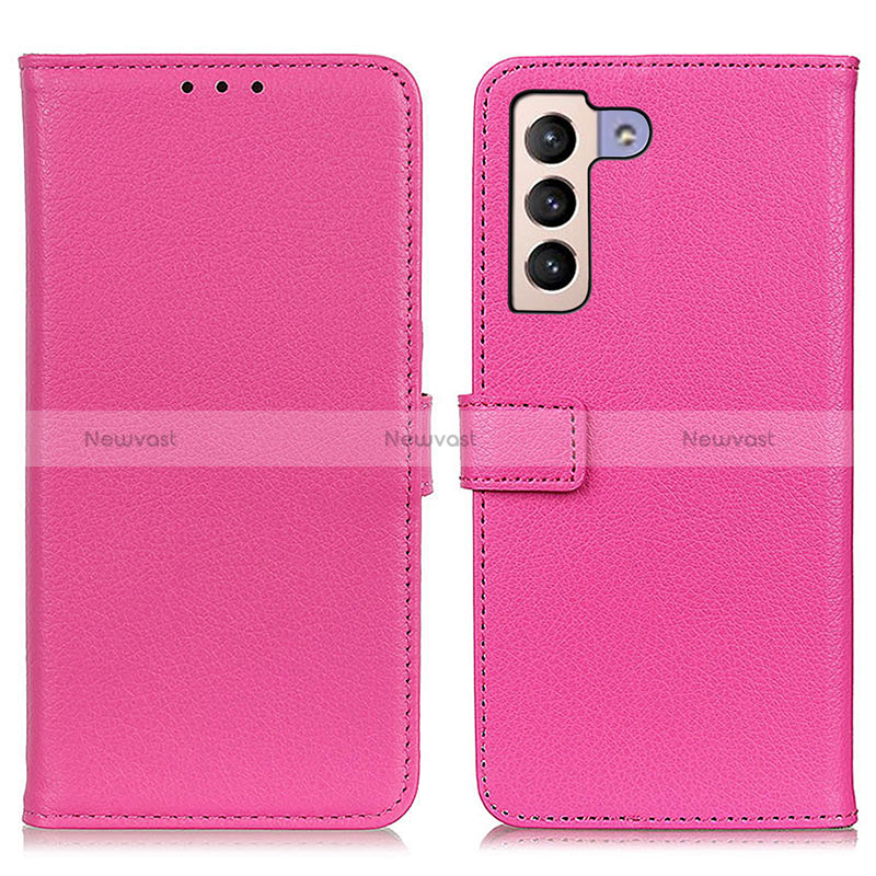Leather Case Stands Flip Cover Holder D09Y for Samsung Galaxy S24 5G Hot Pink