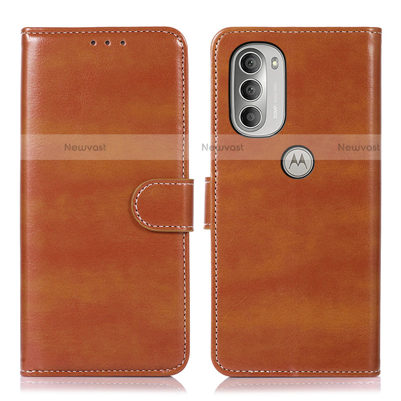 Leather Case Stands Flip Cover Holder D10Y for Motorola Moto G51 5G