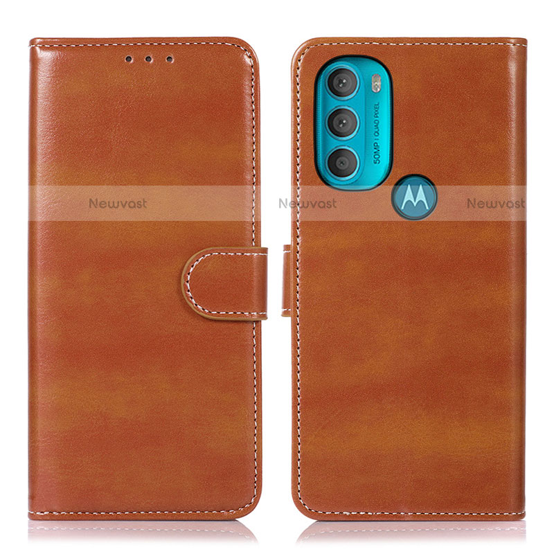 Leather Case Stands Flip Cover Holder D10Y for Motorola Moto G71 5G