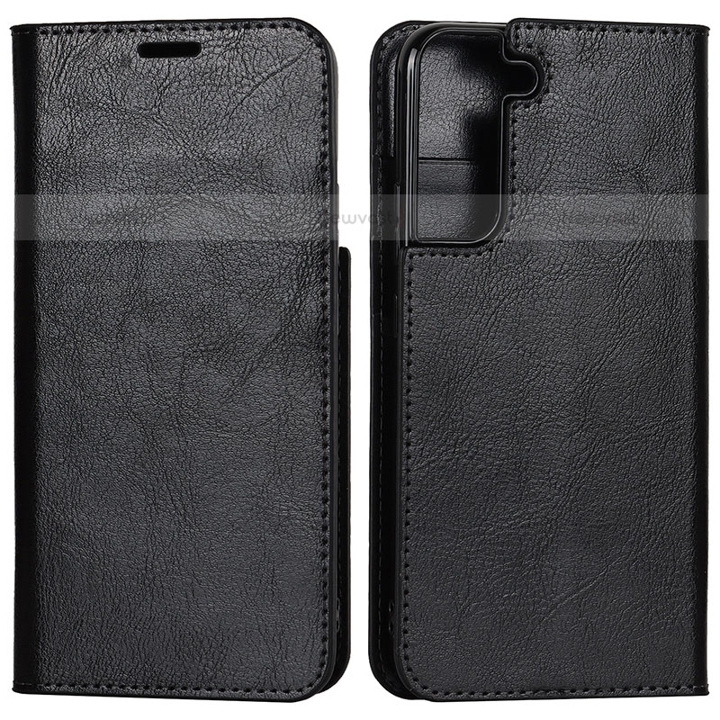 Leather Case Stands Flip Cover Holder D13T for Samsung Galaxy S21 FE 5G Black
